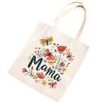 Stoffbeutel „Mama“ mit Blumen & Schmetterlingen | Geschenkidee Zonify