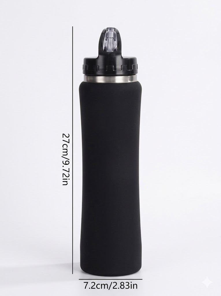 Personalisierte Edelstahl-Trinkflasche mit Strohhalm & Griff – 600ml – Matt-Finish in 5 Farben – Auslaufsicher & Leicht - Zonify