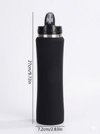 Personalisierte Edelstahl-Trinkflasche mit Strohhalm & Griff – 600ml – Matt-Finish in 5 Farben – Auslaufsicher & Leicht - Zonify