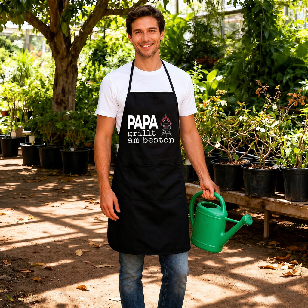 Grillschürze „Papa grillt am besten“ | Lustiges BBQ-Geschenk Zonify