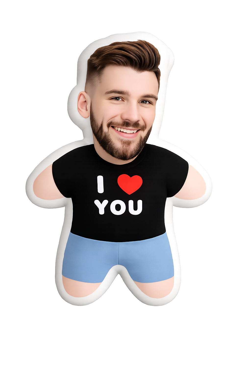 Mini-Me Fotokissen mit eigenem Gesicht | Personalisiertes Gesichtskissen "I Love You" Zonify