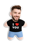 Mini-Me Fotokissen mit eigenem Gesicht | Personalisiertes Gesichtskissen "I Love You" Zonify