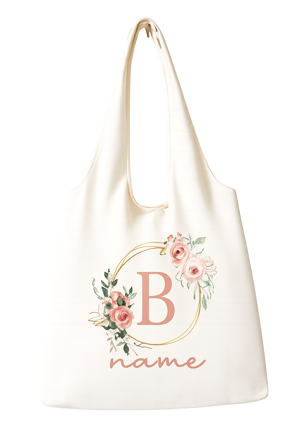 Personalisierte Einkaufstasche mit Namen & Blumen-Alphabet Zonify
