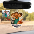 Personalisierter Autoanhänger „Drive Safe Daddy“ | Cartoon-Foto Zonify