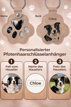 Personalisierter Pfoten-Schlüsselanhänger | Tierhaar-Andenken mit Gravur Zonify