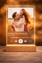 Personalisiertes Musik-Acrylglas mit Licht – Dein Song, Dein Foto, Dein Moment Zonify