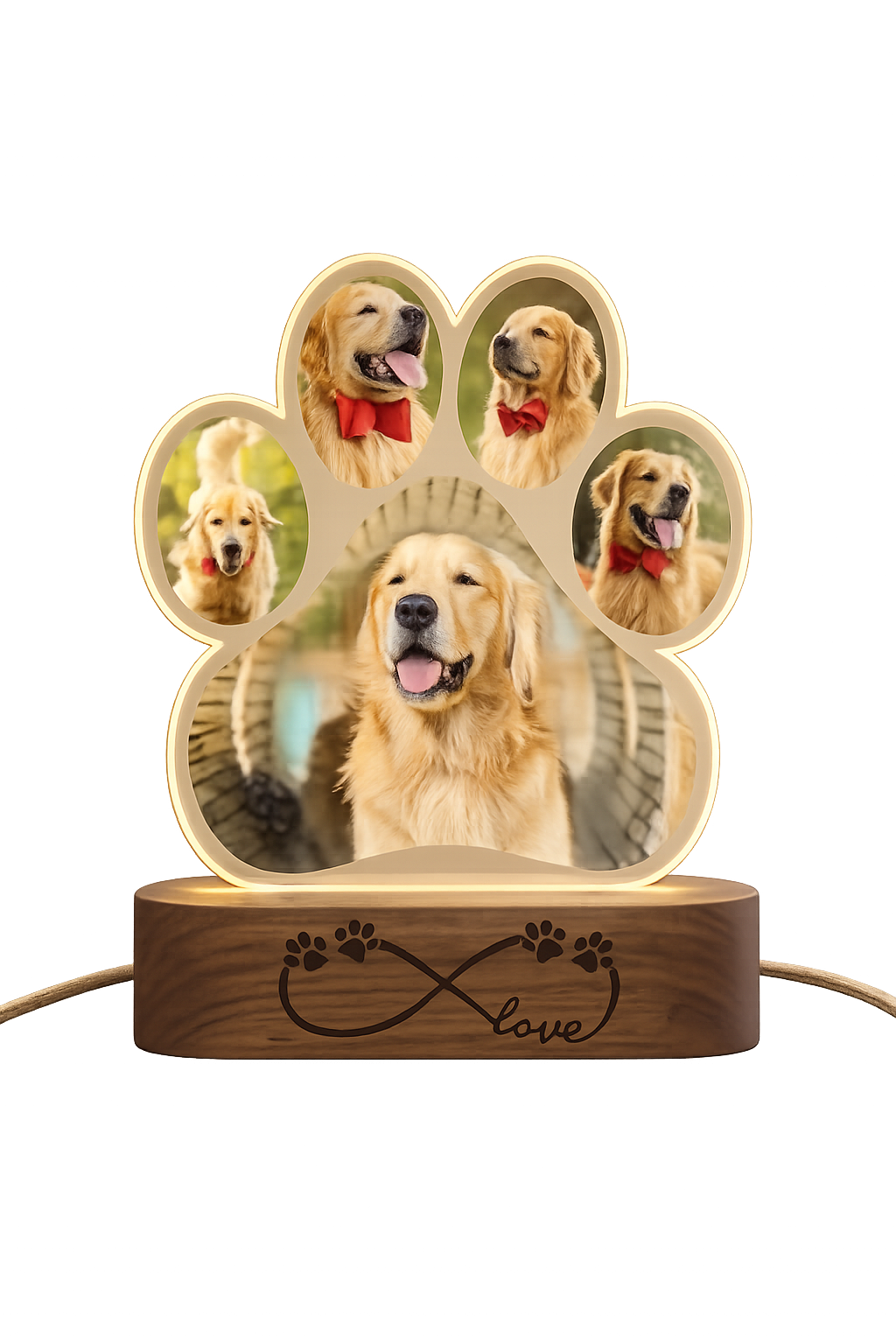 Personalisiertes Haustier-Nachtlicht | 3D-Fotolampe im Pfoten-Design Zonify