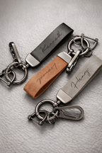Personalisierbare Leder-Schlüsselanhänger – Premium-Geschenkideen mit Gravur - Zonify
