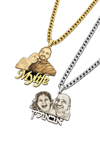 Personalisierte Foto-Halskette mit Gravur | Gold/Silber Panzerkette | Individuelles Paar- & Familien-Geschenk Zonify