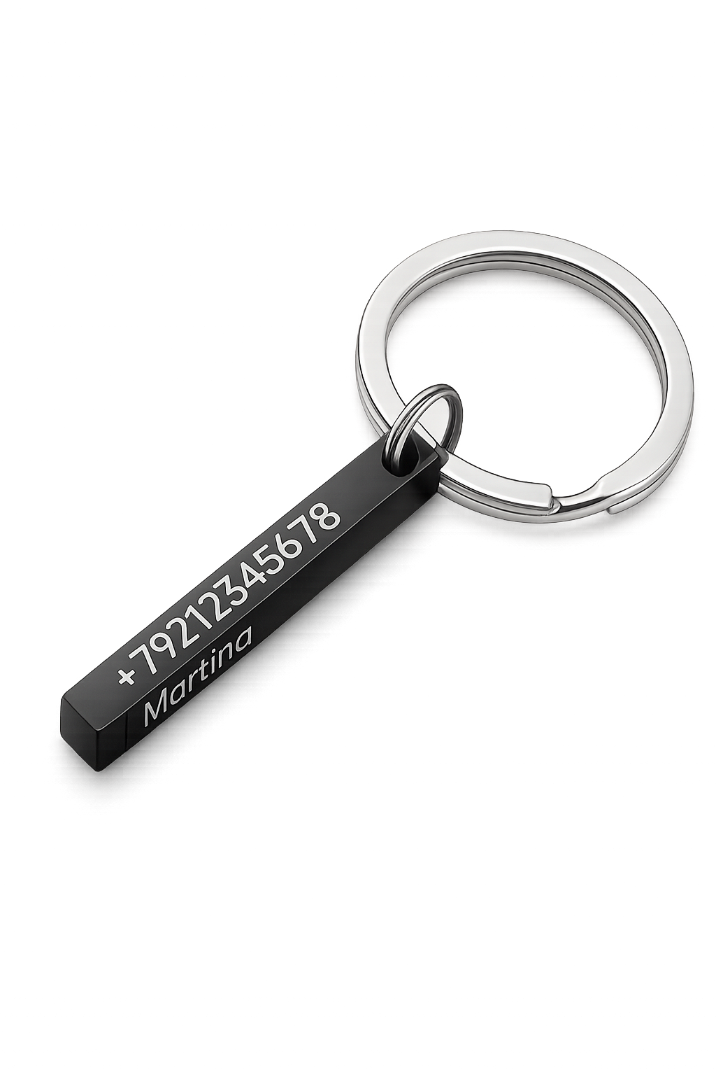 Personalisierter Schlüsselanhänger 4-seitig graviert | Edelstahl Geschenk